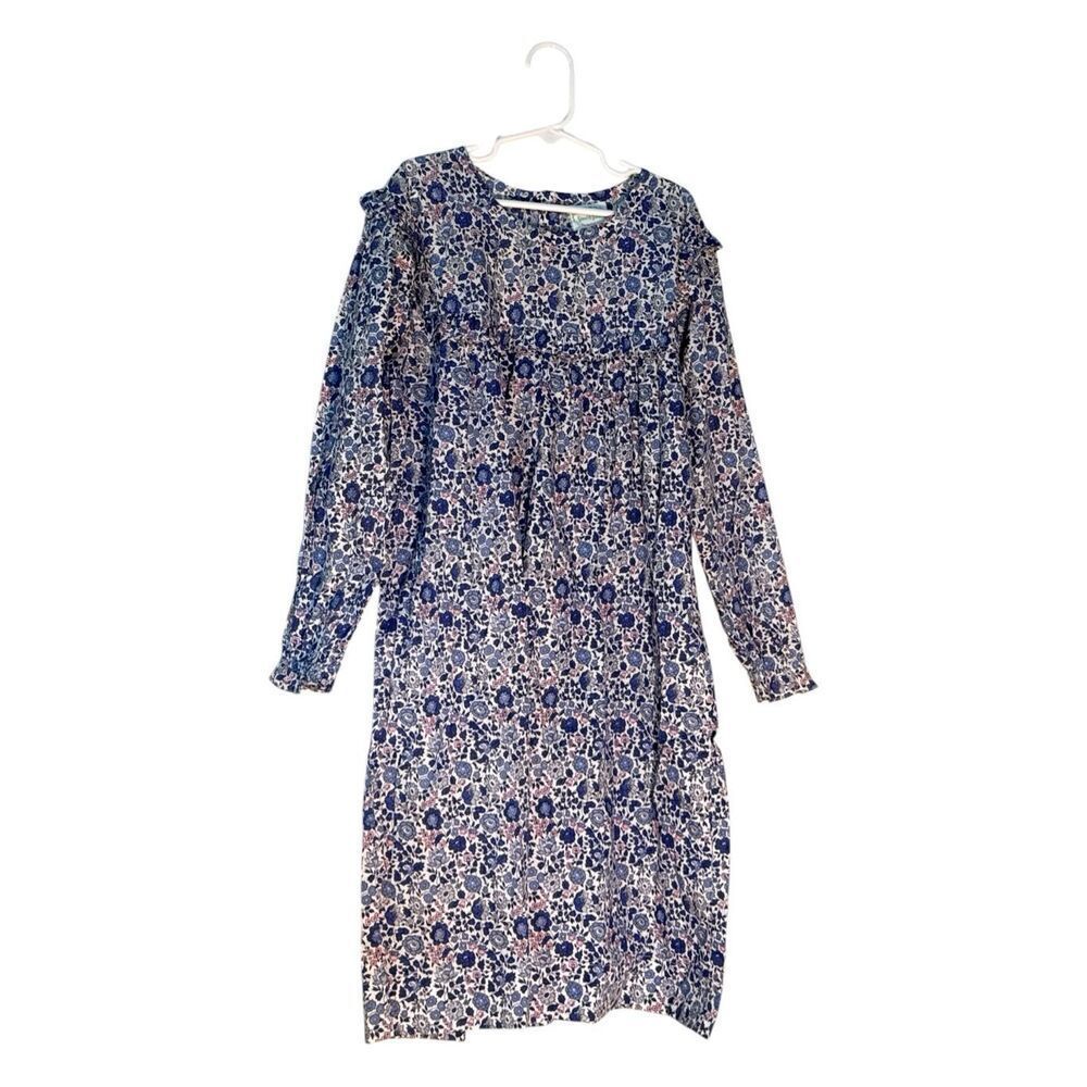Grace & James Girls 10 Long Sleeve Smocked Floral Maxi Dress Cottagecore Country